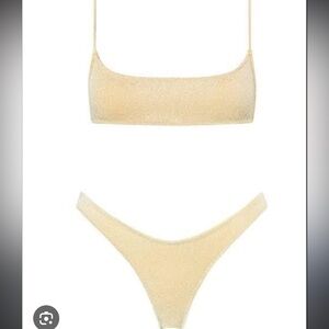 Triangl Mica gold sparkle bikini +fanny pack